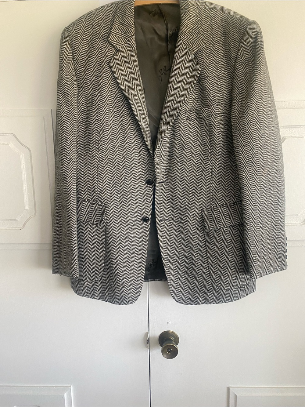 Joe Namath Gray Herringbone Sport Coat - 42R
